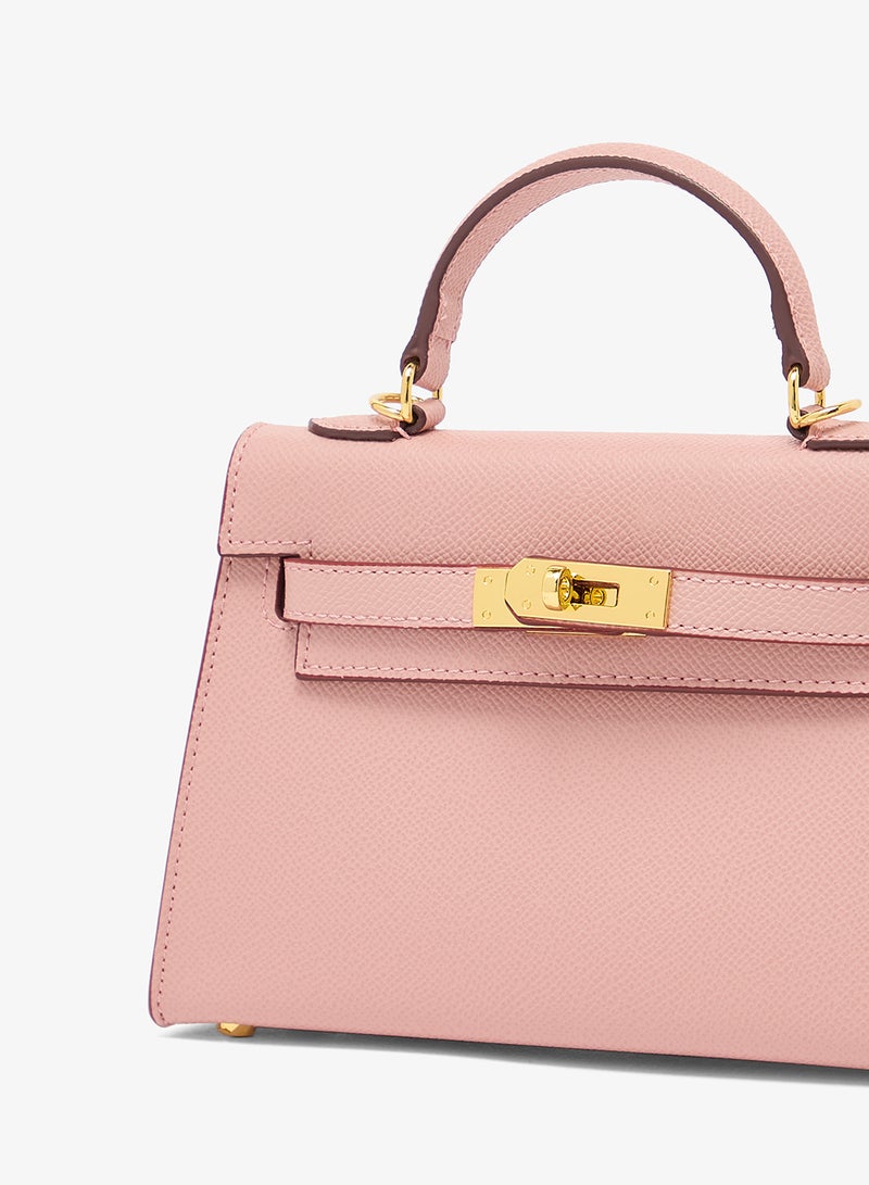 ELLA Structured Gold Accent Satchel Bag - Image 3